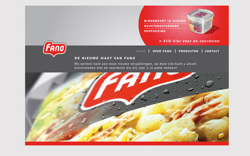 Fano salades website, Flash